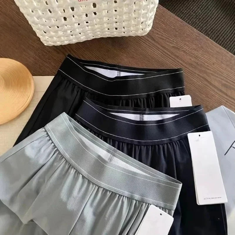 Elastic High Waist Quick Drying Pants Women Black Straight Breathable Trousers Women Fashion Casual Loose Wide Leg Pants Women