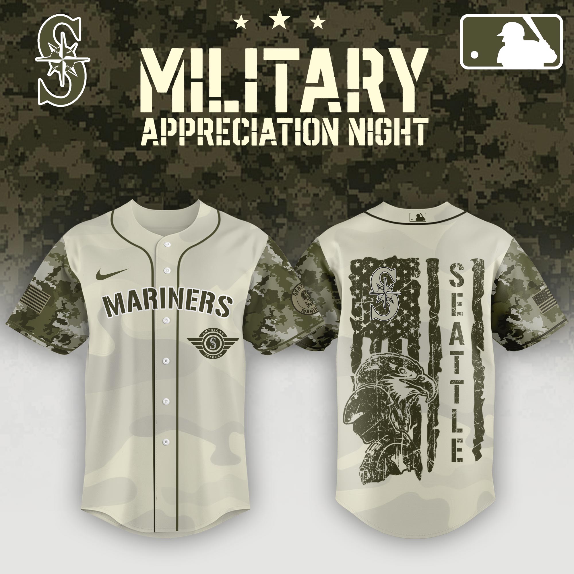 Seattle Mariners Armed Forces Day Jersey
